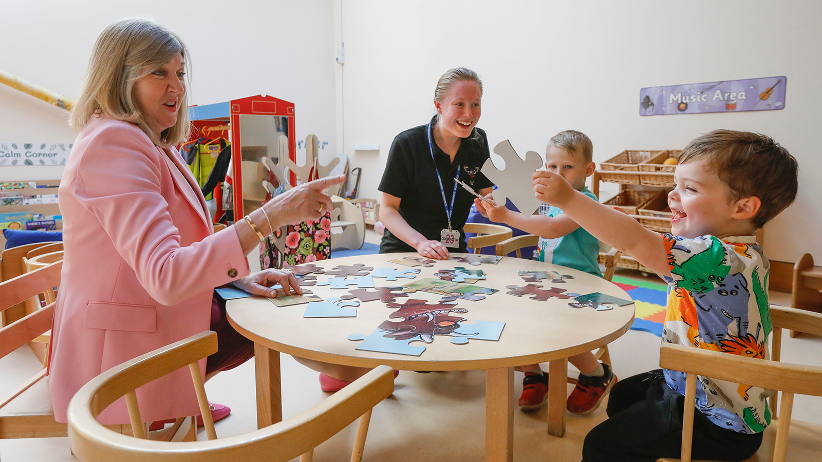 Alison Johnstone at the Scottish Parliament creche